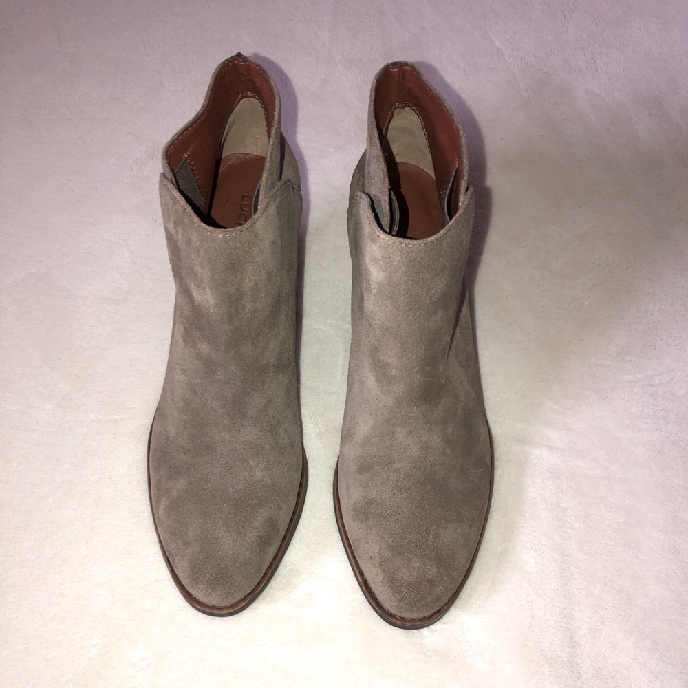 NWOT Lucky Brand Easa Brindle Suede Ankle Bootie Size 8.5 M